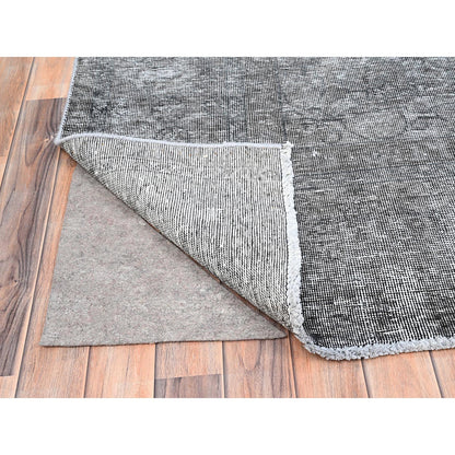 Overdyed & Vintage Wool Hand Knotted Rug Grey 9.4x12.10 -O085406