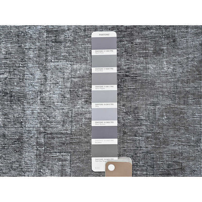Overdyed & Vintage Wool Hand Knotted Rug Grey 9.4x12.10 -O085406