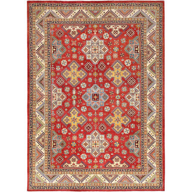 Kazak Wool Hand Knotted Rug Red Beige 10.0X14.0 -O085410