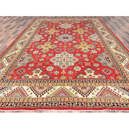 Kazak Wool Hand Knotted Rug Red Beige 10.0X14.0 -O085410