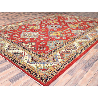 Kazak Wool Hand Knotted Rug Red Beige 10.0X14.0 -O085410