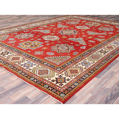 Kazak Wool Hand Knotted Rug Red Beige 9.1X12.0 -O085413