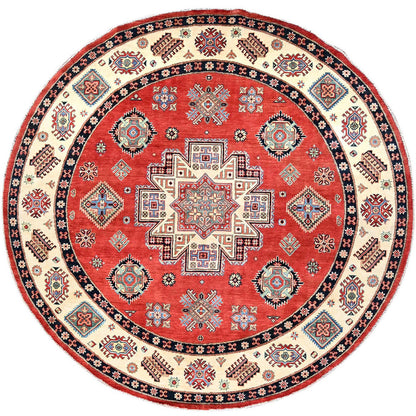Kazak Wool Hand Knotted Rug Red Ivory 8.0X7.9 -O085420