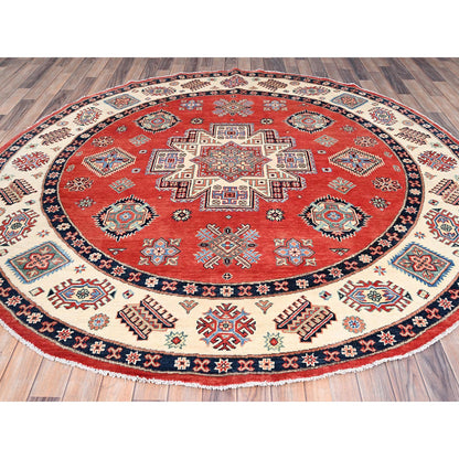 Kazak Wool Hand Knotted Rug Red Ivory 8.0X7.9 -O085420