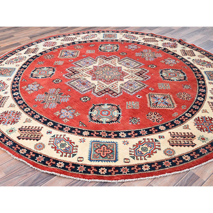 Kazak Wool Hand Knotted Rug Red Ivory 8.0X7.9 -O085420
