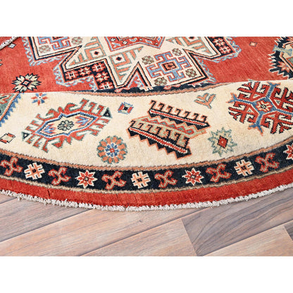 Kazak Wool Hand Knotted Rug Red Ivory 8.0X7.9 -O085420