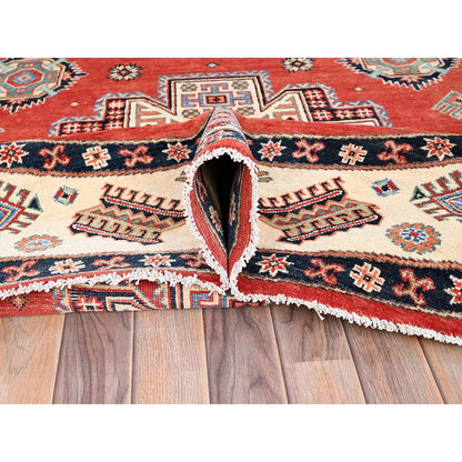 Kazak Wool Hand Knotted Rug Red Ivory 8.0X7.9 -O085420