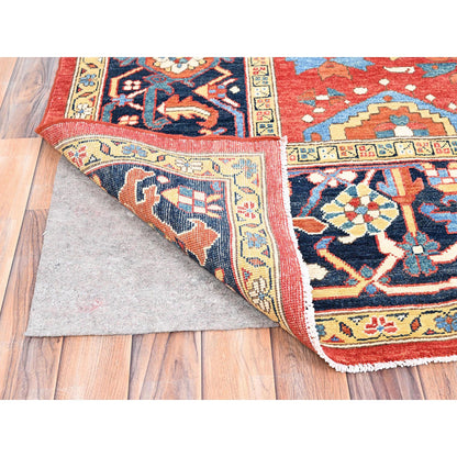 Heriz Wool Hand Knotted Rug Red Blue 9.0X11.6 -O085436