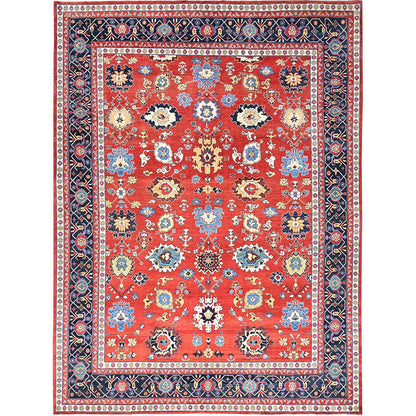 Heriz Wool Hand Knotted Rug Red Blue 9.9X13.0 -O085440