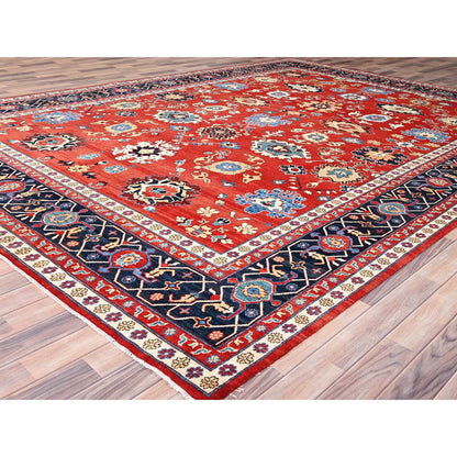 Heriz Wool Hand Knotted Rug Red Blue 9.9X13.0 -O085440