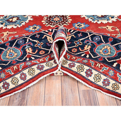 Heriz Wool Hand Knotted Rug Red Blue 9.9X13.0 -O085440