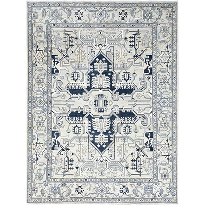 Heriz Wool Hand Knotted Rug Grey Grey 9.0X12.0 -O085446