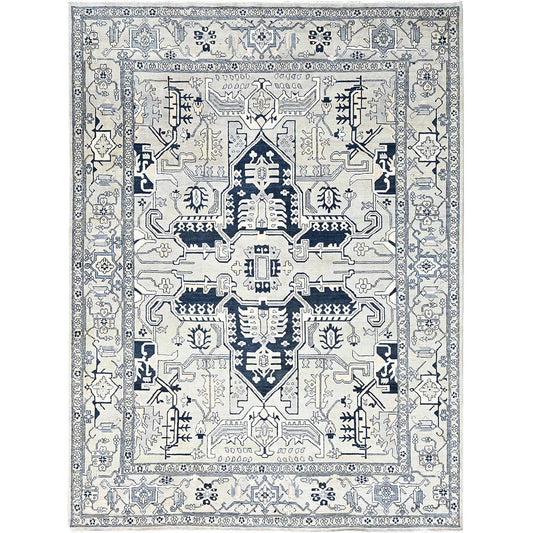 Heriz Wool Hand Knotted Rug Grey Grey 9.0X12.0 -O085446