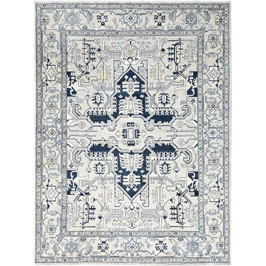 Heriz Wool Hand Knotted Rug Grey Grey 9.0X12.0 -O085446