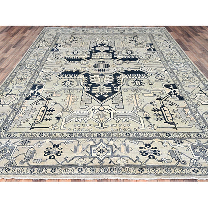 Heriz Wool Hand Knotted Rug Grey Grey 9.0X12.0 -O085446