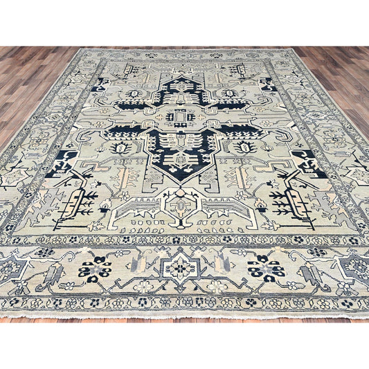 Heriz Wool Hand Knotted Rug Grey Grey 9.0X12.0 -O085446