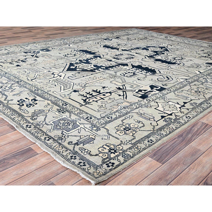 Heriz Wool Hand Knotted Rug Grey Grey 9.0X12.0 -O085446