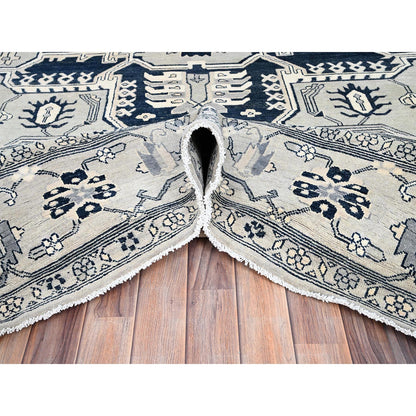 Heriz Wool Hand Knotted Rug Grey Grey 9.0X12.0 -O085446