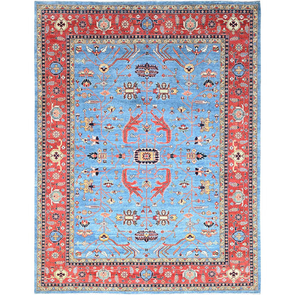 Heriz Wool Hand Knotted Rug Blue Red 9.0X11.6 -O085447