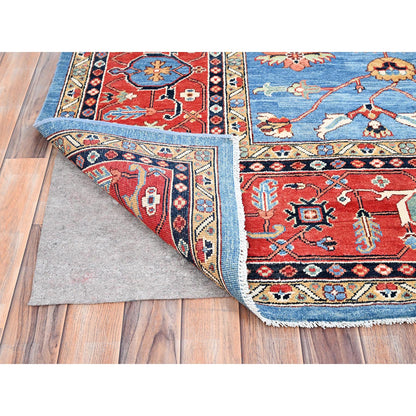 Heriz Wool Hand Knotted Rug Blue Red 9.0X11.6 -O085447