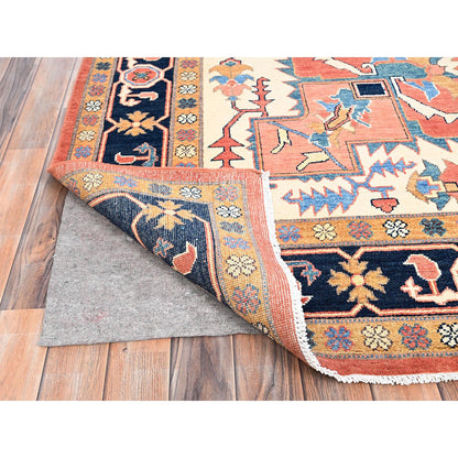 Heriz Wool Hand Knotted Rug Orange 8.2x9.10 -O085459
