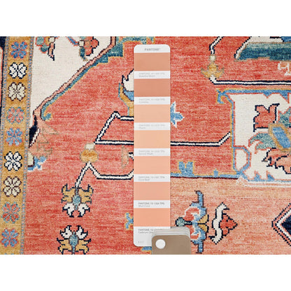 Heriz Wool Hand Knotted Rug Orange 8.2x9.10 -O085459