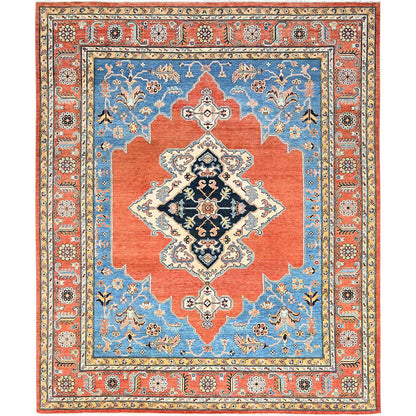 Heriz Wool Hand Knotted Rug Orange Orange 8.0X9.10 -O085461