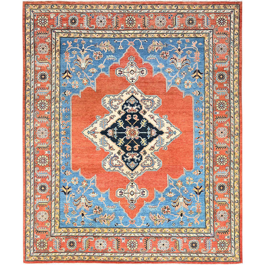 Heriz Wool Hand Knotted Rug Orange Orange 8.0X9.10 -O085461