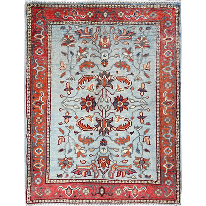 Heriz Wool Hand Knotted Rug Blue Red 2.2X2.9 -O085462