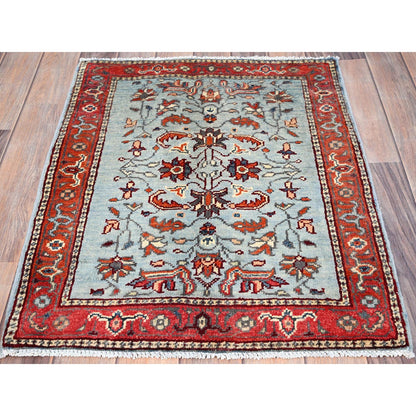 Heriz Wool Hand Knotted Rug Blue Red 2.2X2.9 -O085462