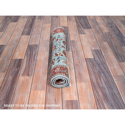 Heriz Wool Hand Knotted Rug Blue Red 2.2X2.9 -O085462