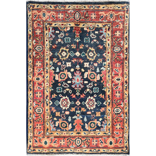 Heriz Wool Hand Knotted Rug Blue Red 2.0X2.10 -O085468