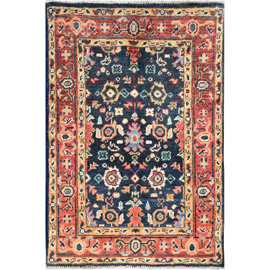 Heriz Wool Hand Knotted Rug Blue Red 2.0X2.10 -O085468