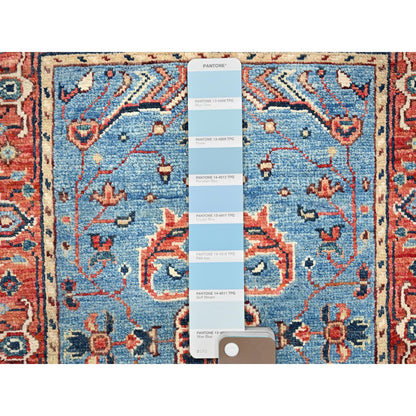 Heriz Wool Hand Knotted Rug Blue Red 2.0X2.10 -O085473