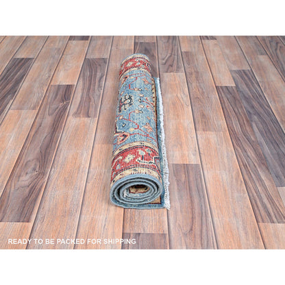 Heriz Wool Hand Knotted Rug Blue Red 2.0X2.10 -O085473