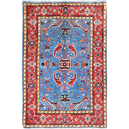 Heriz Wool Hand Knotted Rug Blue Red 2.0X2.10 -O085475