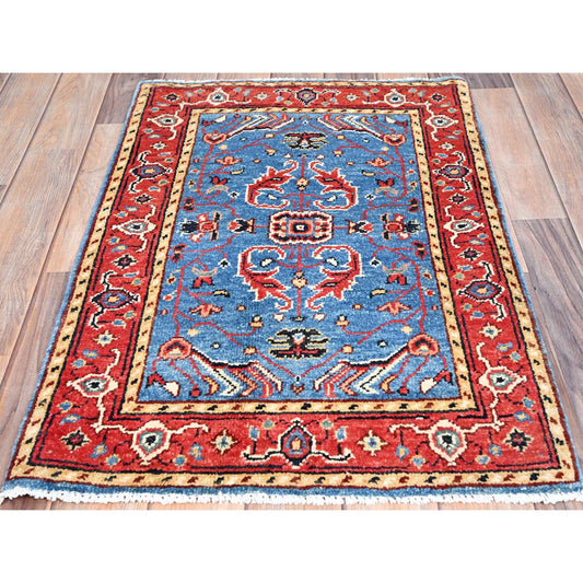 Heriz Wool Hand Knotted Rug Blue Red 2.0X2.10 -O085475