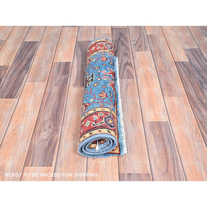 Heriz Wool Hand Knotted Rug Blue Red 2.0X2.10 -O085475
