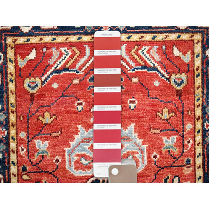 Heriz Wool Hand Knotted Rug Red Blue 2.0X3.0 -O085481