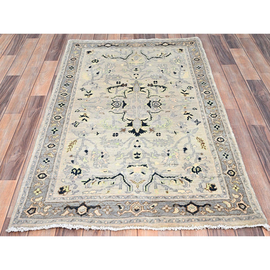 Heriz Wool Hand Knotted Rug Blue Gray 3.1X4.10 -O085509