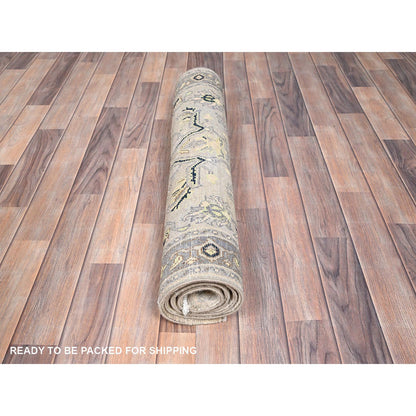 Heriz Wool Hand Knotted Rug Blue Gray 3.1X4.10 -O085509