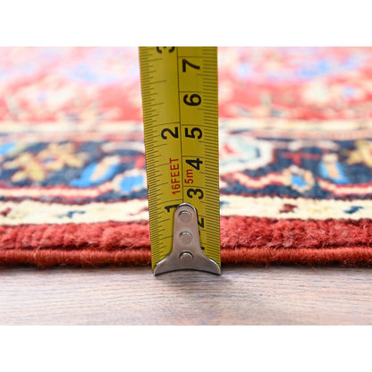 Heriz Wool Hand Knotted Rug Red Blue 2.10X4.7 -O085511