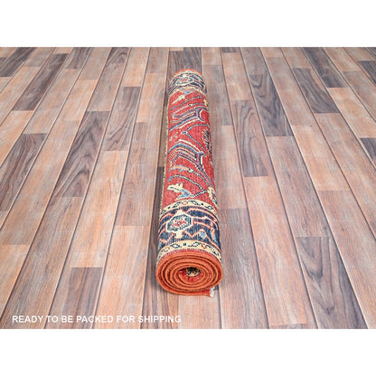 Heriz Wool Hand Knotted Rug Red Blue 3.0X5.0 -O085512