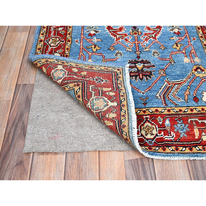 Heriz Wool Hand Knotted Rug Blue Red 2.8X5.0 -O085515