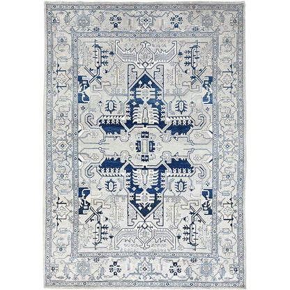 Heriz Wool Hand Knotted Rug Grey Gray 10.0X14.2 -O085522