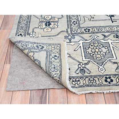 Heriz Wool Hand Knotted Rug Grey Gray 10.0X14.2 -O085522