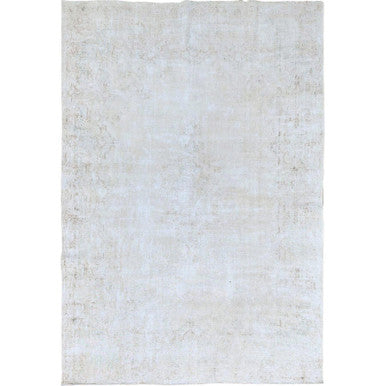 Overdyed & Vintage Wool Hand Knotted Rug Blue No Border 8.2X11.8 -O085523