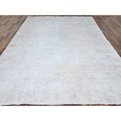 Overdyed & Vintage Wool Hand Knotted Rug Blue No Border 8.2X11.8 -O085523