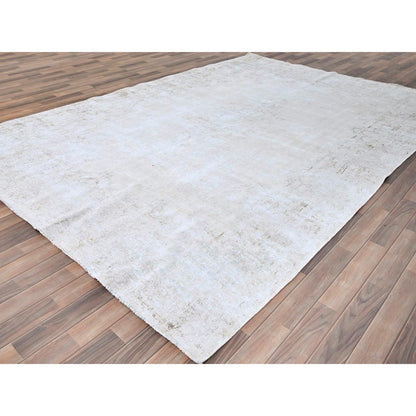 Overdyed & Vintage Wool Hand Knotted Rug Blue No Border 8.2X11.8 -O085523
