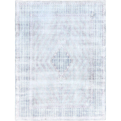 Overdyed & Vintage Wool Hand Knotted Rug Blue Blue 7.9X10.1 -O085531